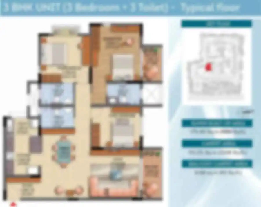 Brigade Enclave 4 BHK Apartment Floor Plan by Brigade Group located at Moti Nagar, Near Sanath Nagar, Hyderabad Telangana